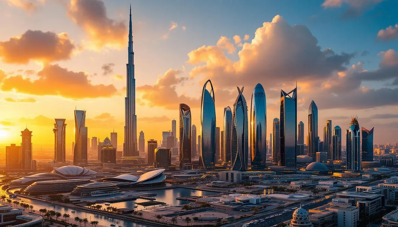 Filming in Riyadh with Kingdom Centre Tower view